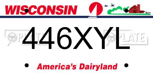 446XYL Wisconsin License Plate