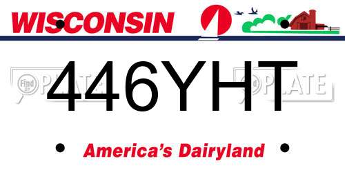 446YHT Wisconsin License Plate