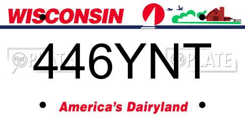 446YNT Wisconsin License Plate