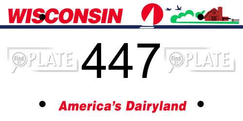 447 Wisconsin License Plate