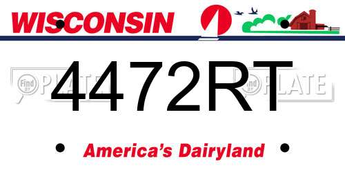 4472RT Wisconsin License Plate