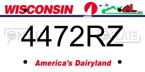 4472RZ Wisconsin License Plate