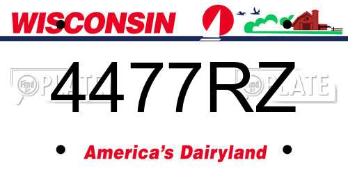 4477RZ Wisconsin License Plate
