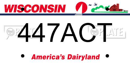 447ACT Wisconsin License Plate