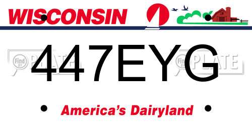 447EYG Wisconsin License Plate
