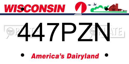 447PZN Wisconsin License Plate