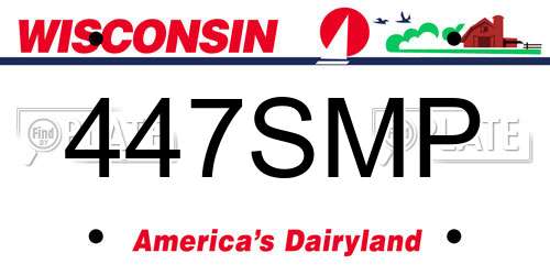 447SMP Wisconsin License Plate