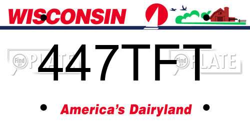 447TFT Wisconsin License Plate