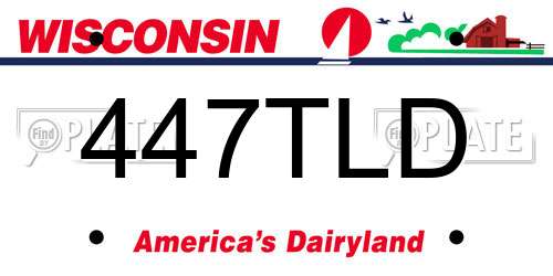 447TLD Wisconsin License Plate