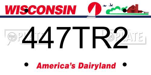 447TR2 Wisconsin License Plate