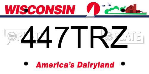 447TRZ Wisconsin License Plate