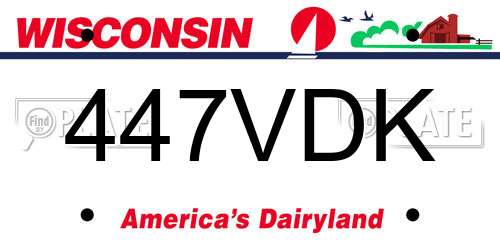 447VDK Wisconsin License Plate