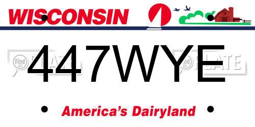 447WYE Wisconsin License Plate
