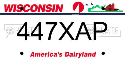 447XAP Wisconsin License Plate