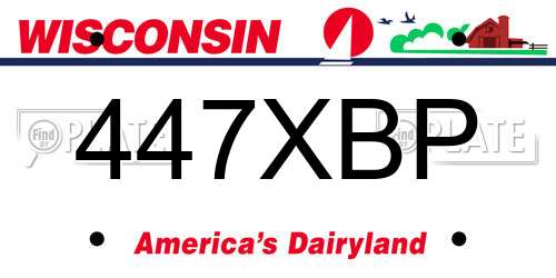 447XBP Wisconsin License Plate