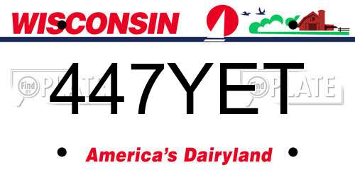 447YET Wisconsin License Plate