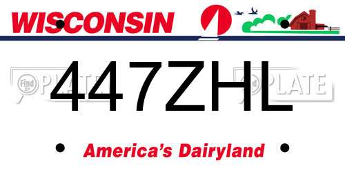 447ZHL Wisconsin License Plate