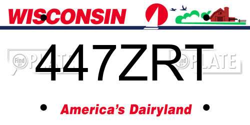 447ZRT Wisconsin License Plate