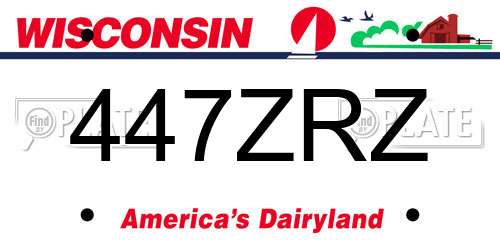 447ZRZ Wisconsin License Plate