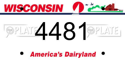 4481 Wisconsin License Plate