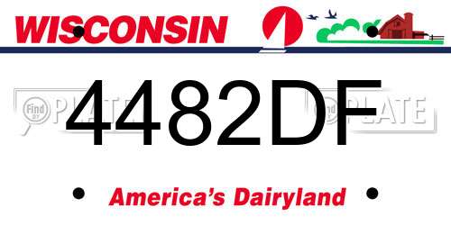 4482DF Wisconsin License Plate
