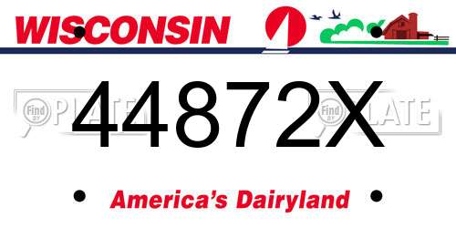 44872X Wisconsin License Plate