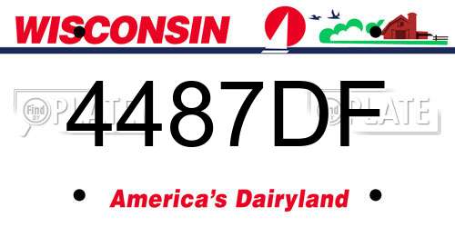 4487DF Wisconsin License Plate