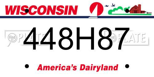 448H87 Wisconsin License Plate