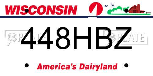448HBZ Wisconsin License Plate