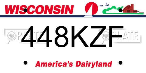 448KZF Wisconsin License Plate