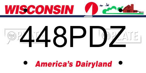 448PDZ Wisconsin License Plate