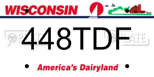 448TDF Wisconsin License Plate