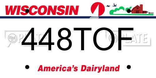 448TOF Wisconsin License Plate