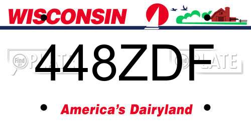 448ZDF Wisconsin License Plate