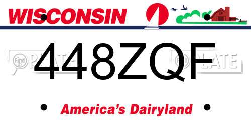 448ZQF Wisconsin License Plate