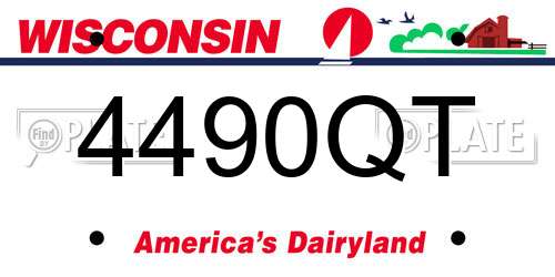 4490QT Wisconsin License Plate