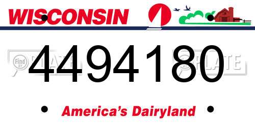 4494180 Wisconsin License Plate