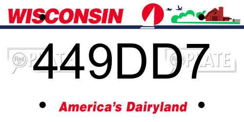 449DD7 Wisconsin License Plate