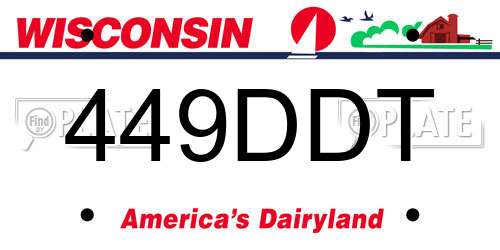 449DDT Wisconsin License Plate