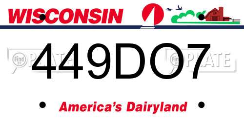 449DO7 Wisconsin License Plate