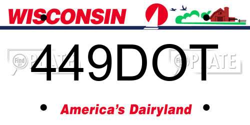 449DOT Wisconsin License Plate