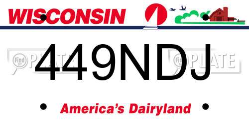 449NDJ Wisconsin License Plate