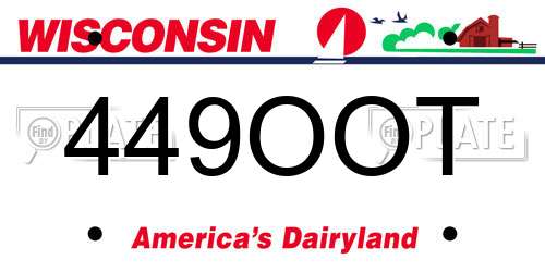 449OOT Wisconsin License Plate