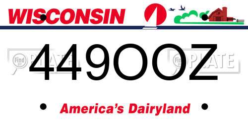 449OOZ Wisconsin License Plate