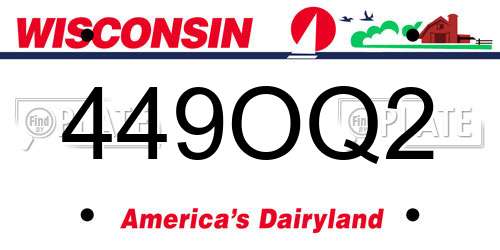 449OQ2 Wisconsin License Plate