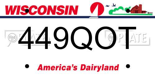 449QOT Wisconsin License Plate