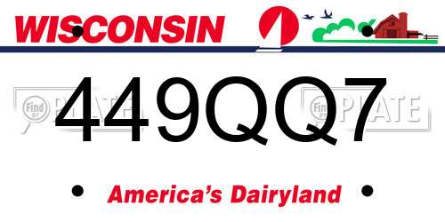 449QQ7 Wisconsin License Plate
