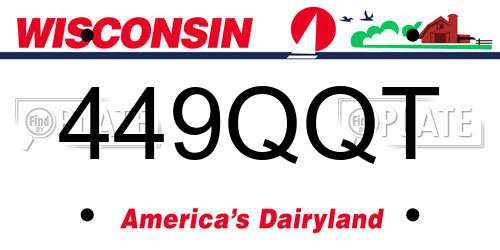 449QQT Wisconsin License Plate