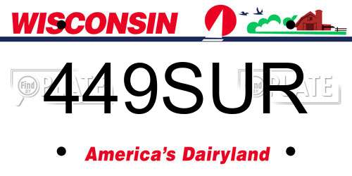 449SUR Wisconsin License Plate