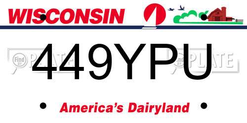 449YPU Wisconsin License Plate